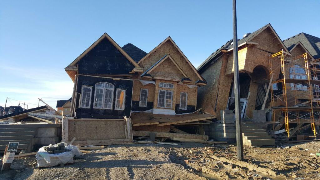 Brampton homes toppled by 'downburst'