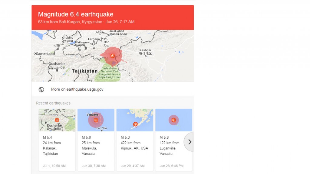 google earthquake