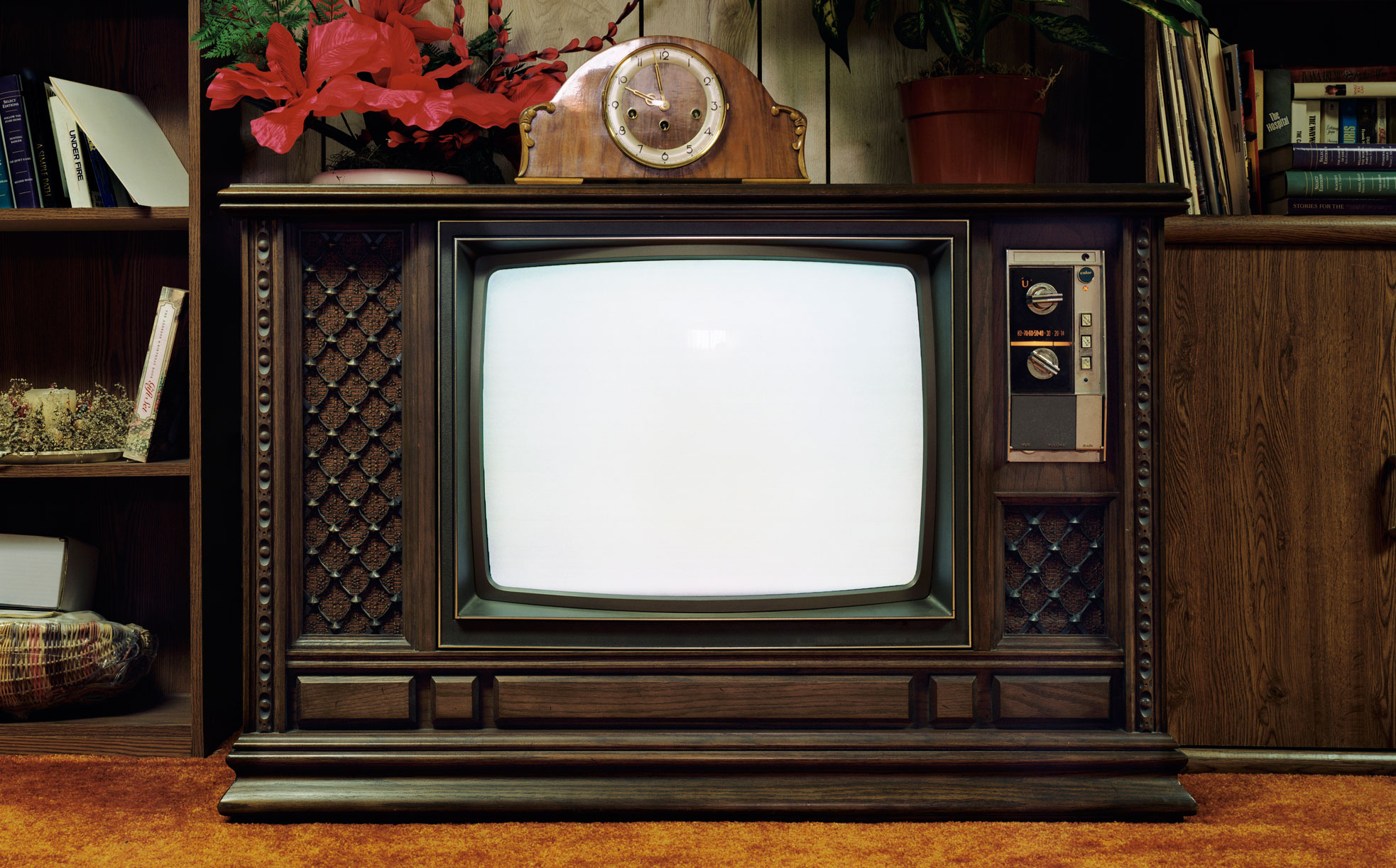 Old Television Set In Living Room