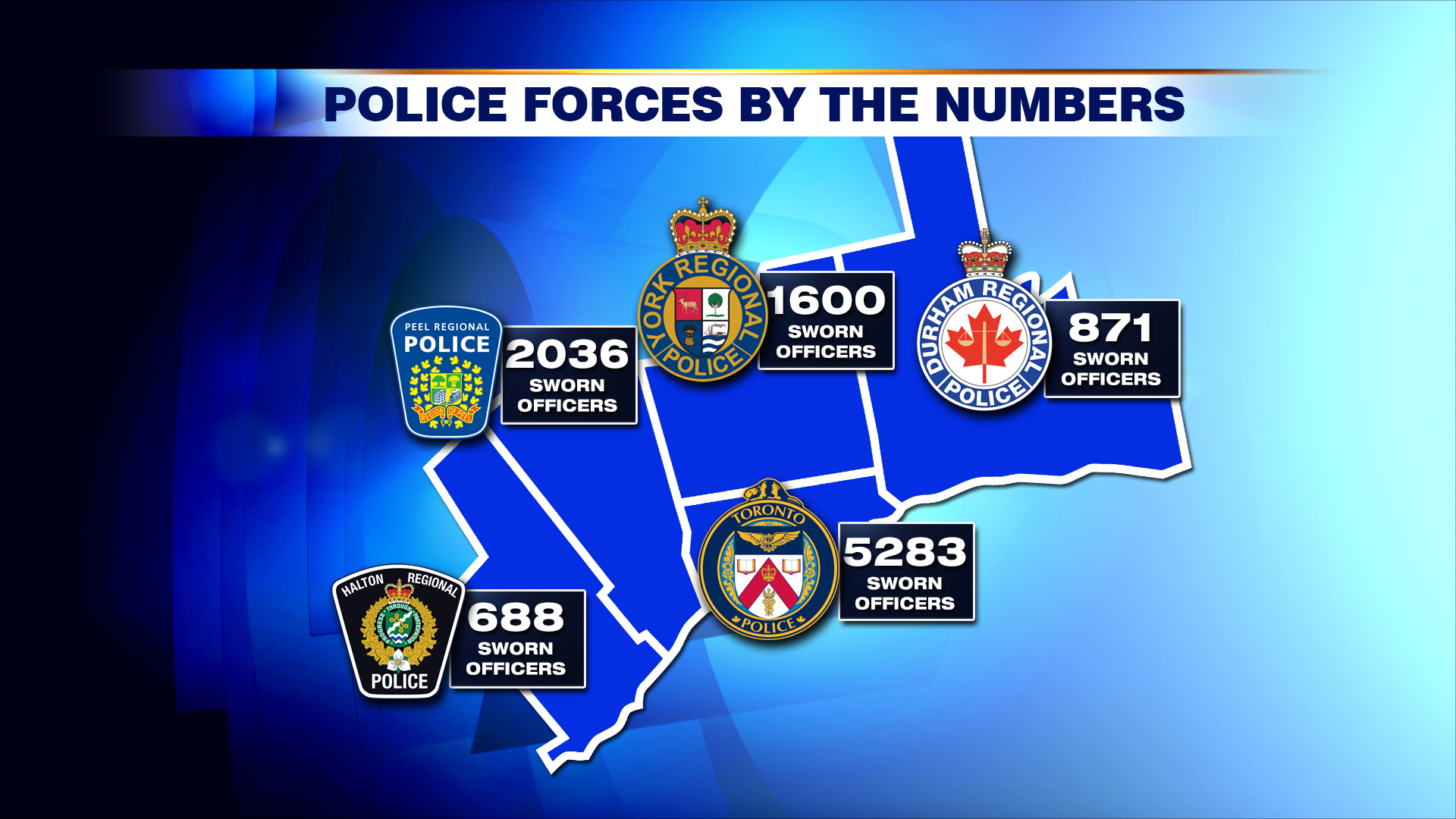 GTA Police Infographic Police Forces by Nums