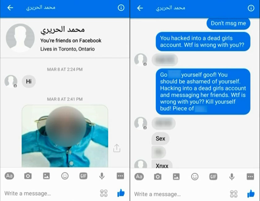 Woman horrified to receive message from dead friend's Facebook account