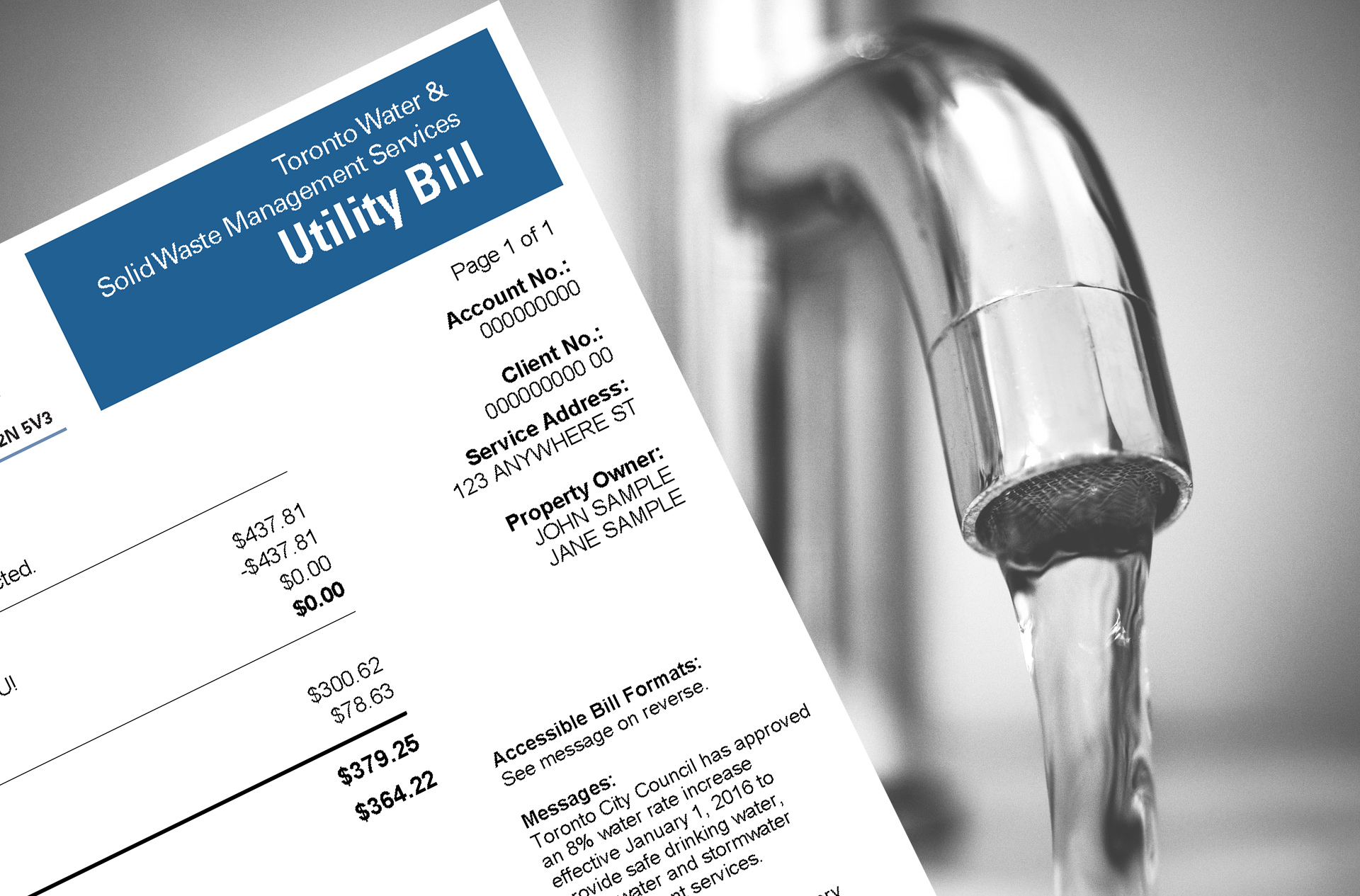 Water Rate Increase Could Push Toronto Bill To Almost 1 000 In 2018