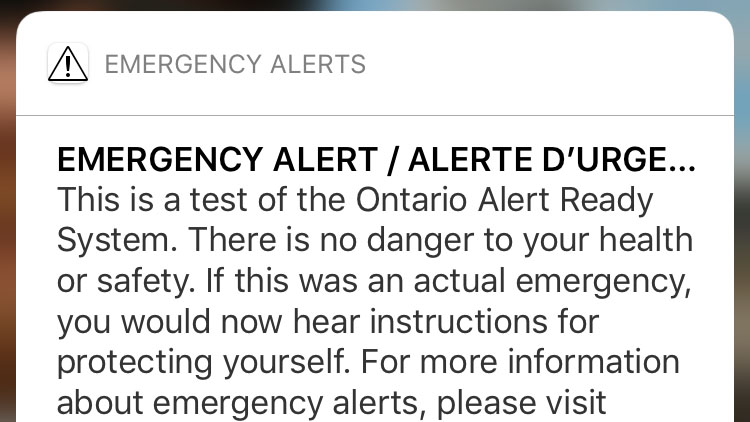 Canada's emergency alert system tested Wednesday afternoon - CityNews