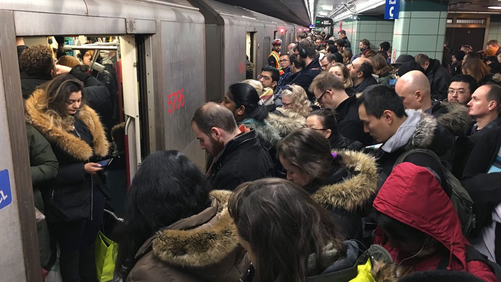 overcrowding on the TTC subway