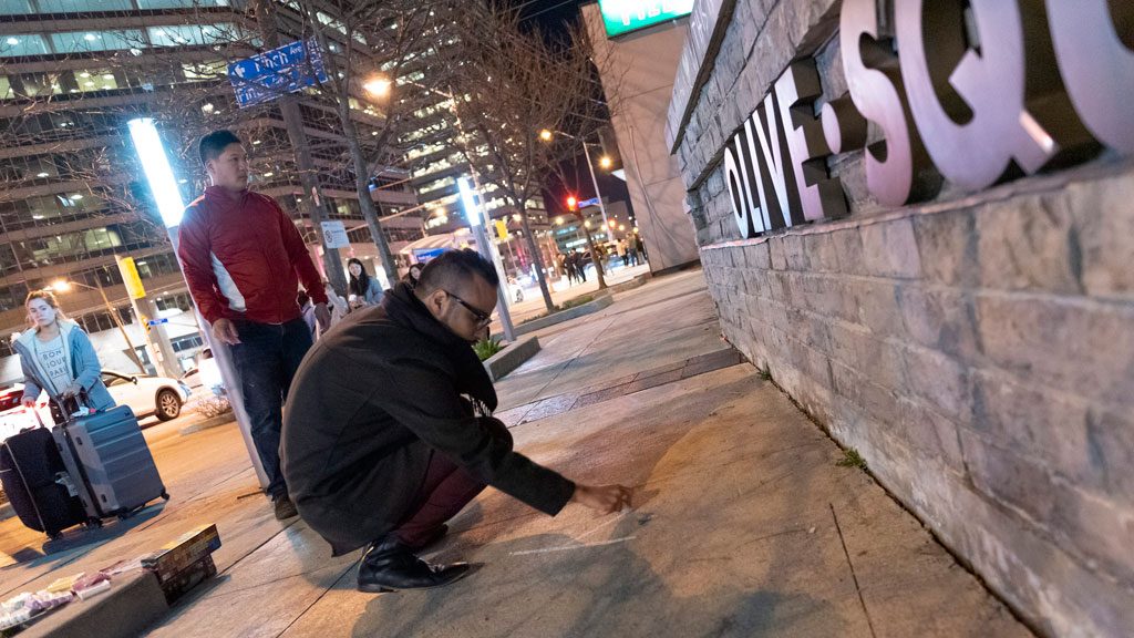 Chalk messages for the victims of Toronto van attack