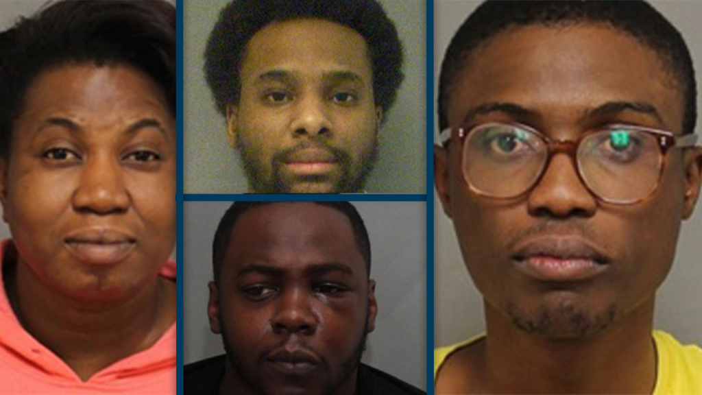 Five people have been arrested in connection with an investigation into human trafficking. From left: Anya Browne, 38, Stephen Meyers, 28, Devone Nolan, 30 and Tapiwa Musara, 27.