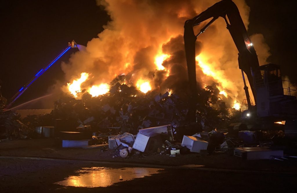 Massive fire breaks out at scrap metal yard in Whitchurch-Stouffville