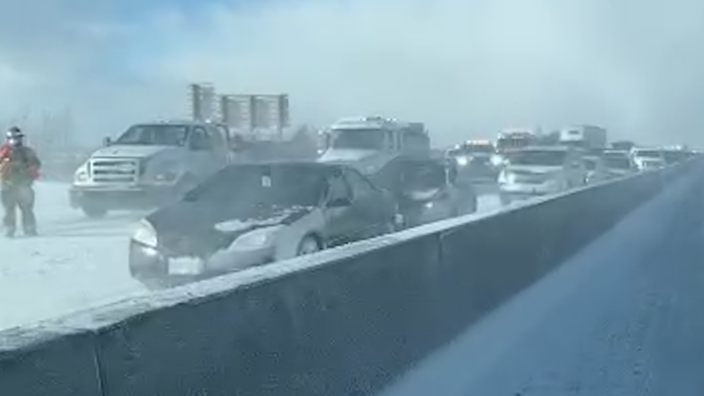 All Lanes Reopen After Massive Pileup On HWY 400 Amid Snow Squall Warning