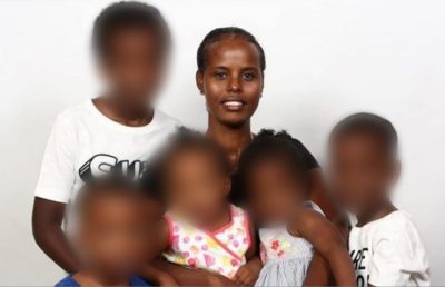 Filsan Abdi with her five kids.