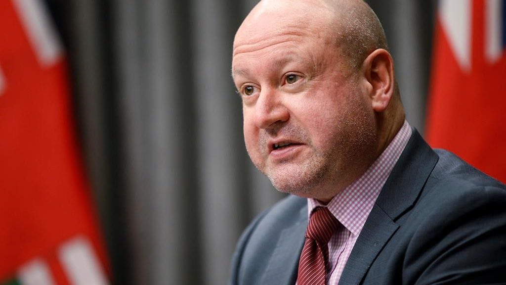 Dr. Brent Roussin, Manitoba chief public health officer, speaks during the province's latest COVID-19 update at the Manitoba legislature in Winnipeg Wednesday, December 16, 2020. THE CANADIAN PRESS/John Woods