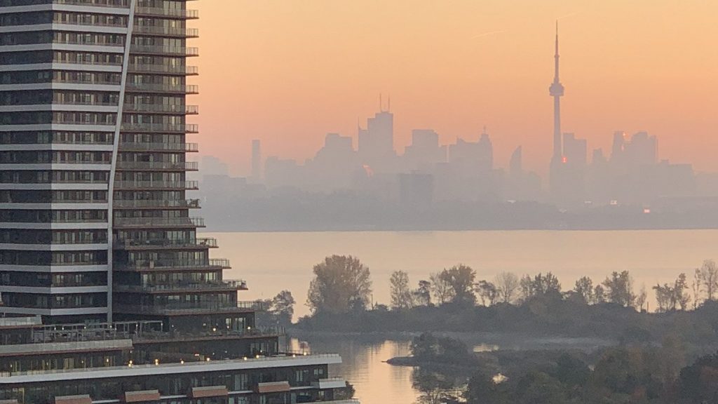 misty Toronto skyline