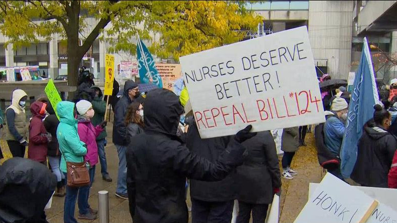 Nurse rally against Bill 124
