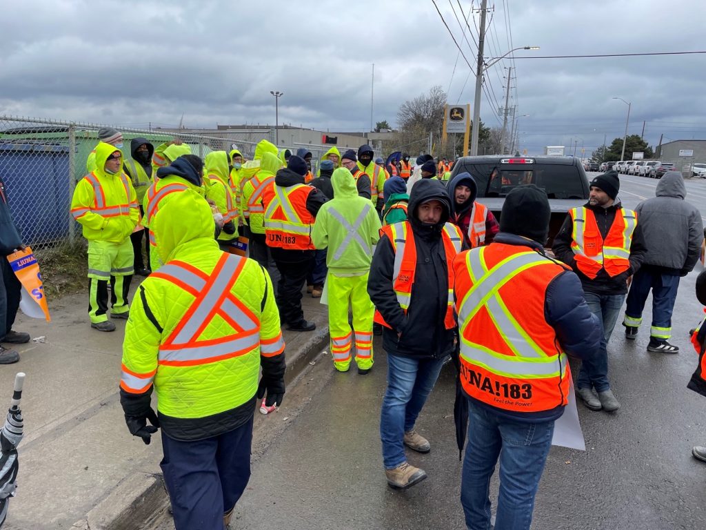 Striking Emterra workers