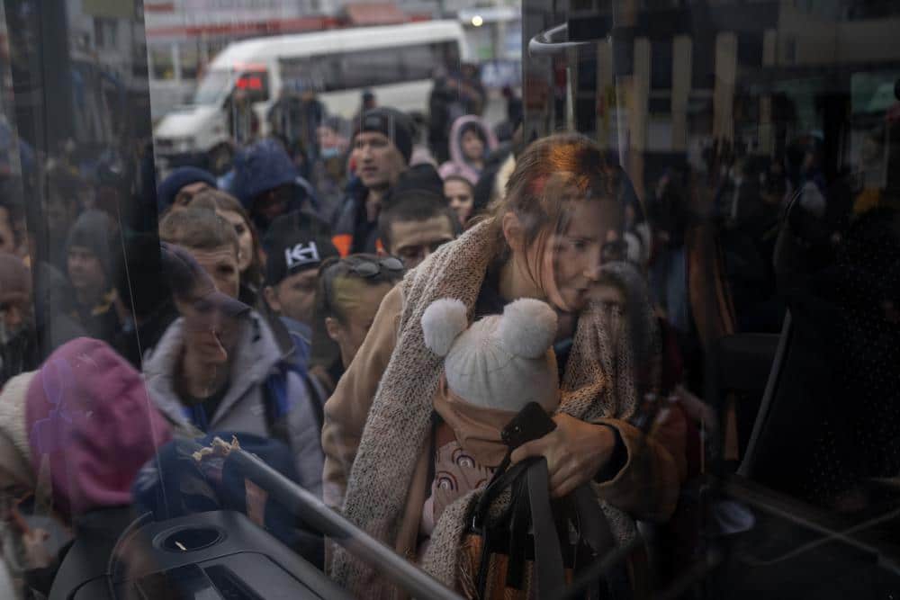 Ukrainians fleeing