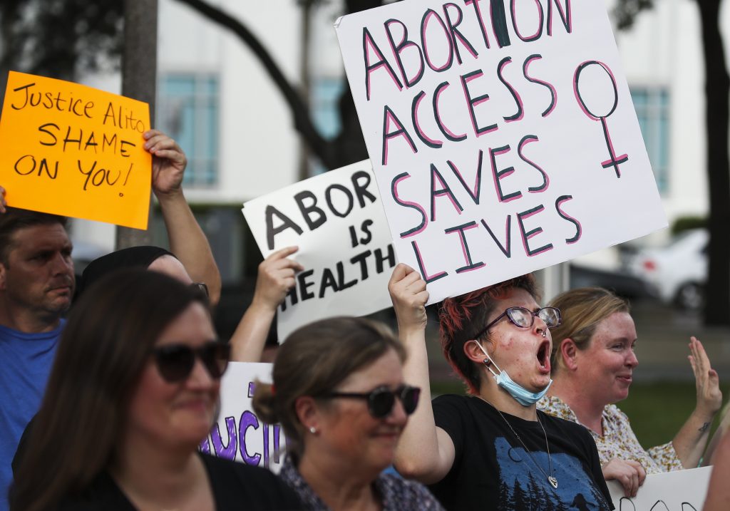 A pro-choice reproductive rights rally
