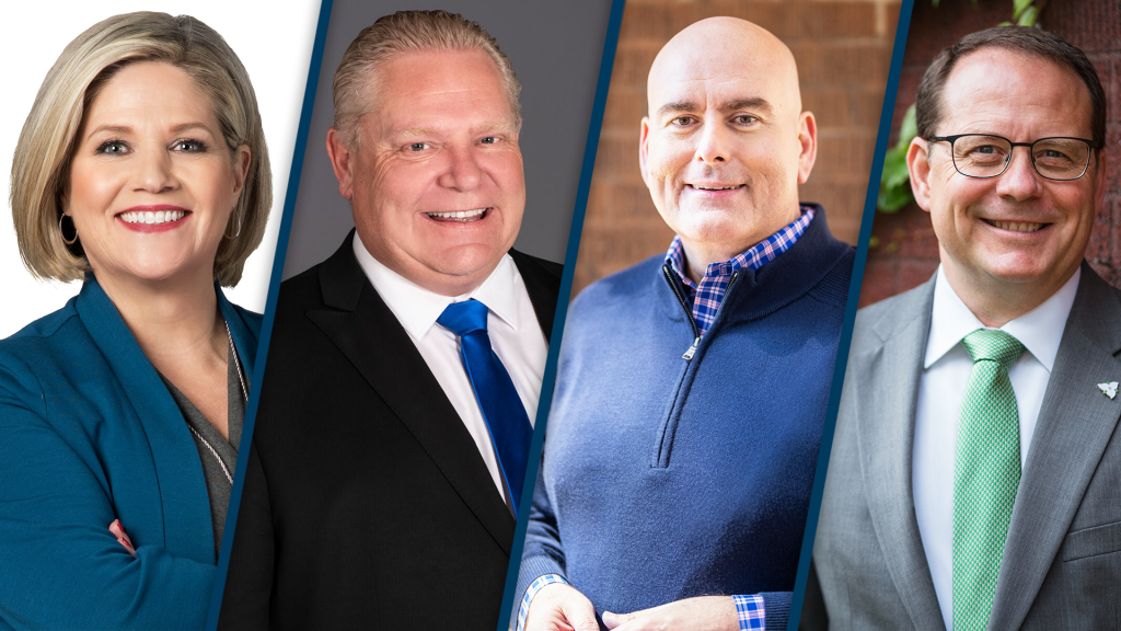 Ontario election | Ford Horwath Del Duca Schreiner