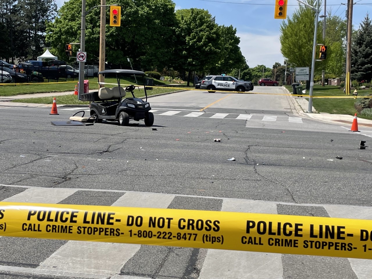 Golf cart driver in hospital with injuries after Etobicoke crash
