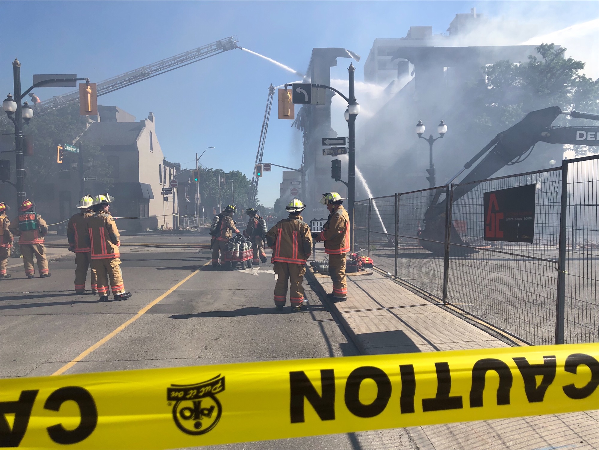 Fire crews battle 3-alarm fire in downtown Hamilton