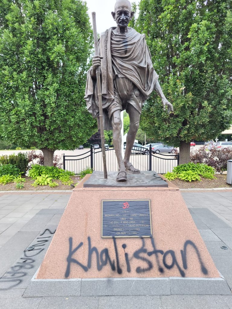 Statue of Gandhi vandalized in Richmond Hill