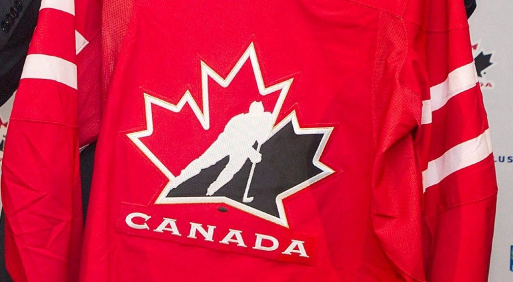 Hockey Canada's logo pictured on a jersey