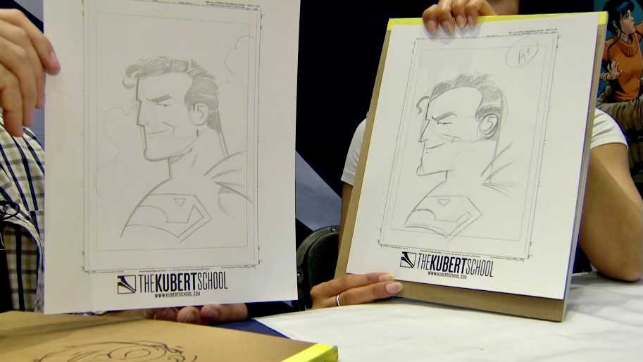 Sketches of superman, kubert school