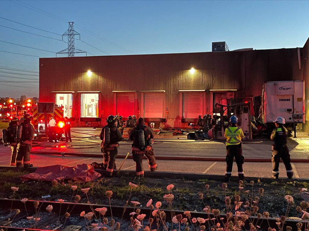 Tractor trailers catch fire at Amazon facility in Scarborough