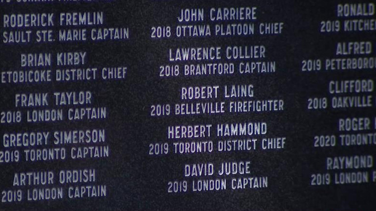 Ceremony honouring Ontario's fallen firefighters held for first time in 2 years
