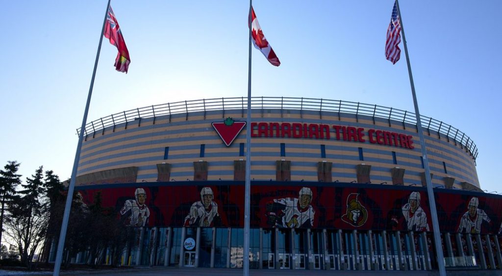 Home rink of the Ottawa Senators the "Canadian Tire Centre" is pictured in Ottawa. (Sean Kilpatrick/CP)