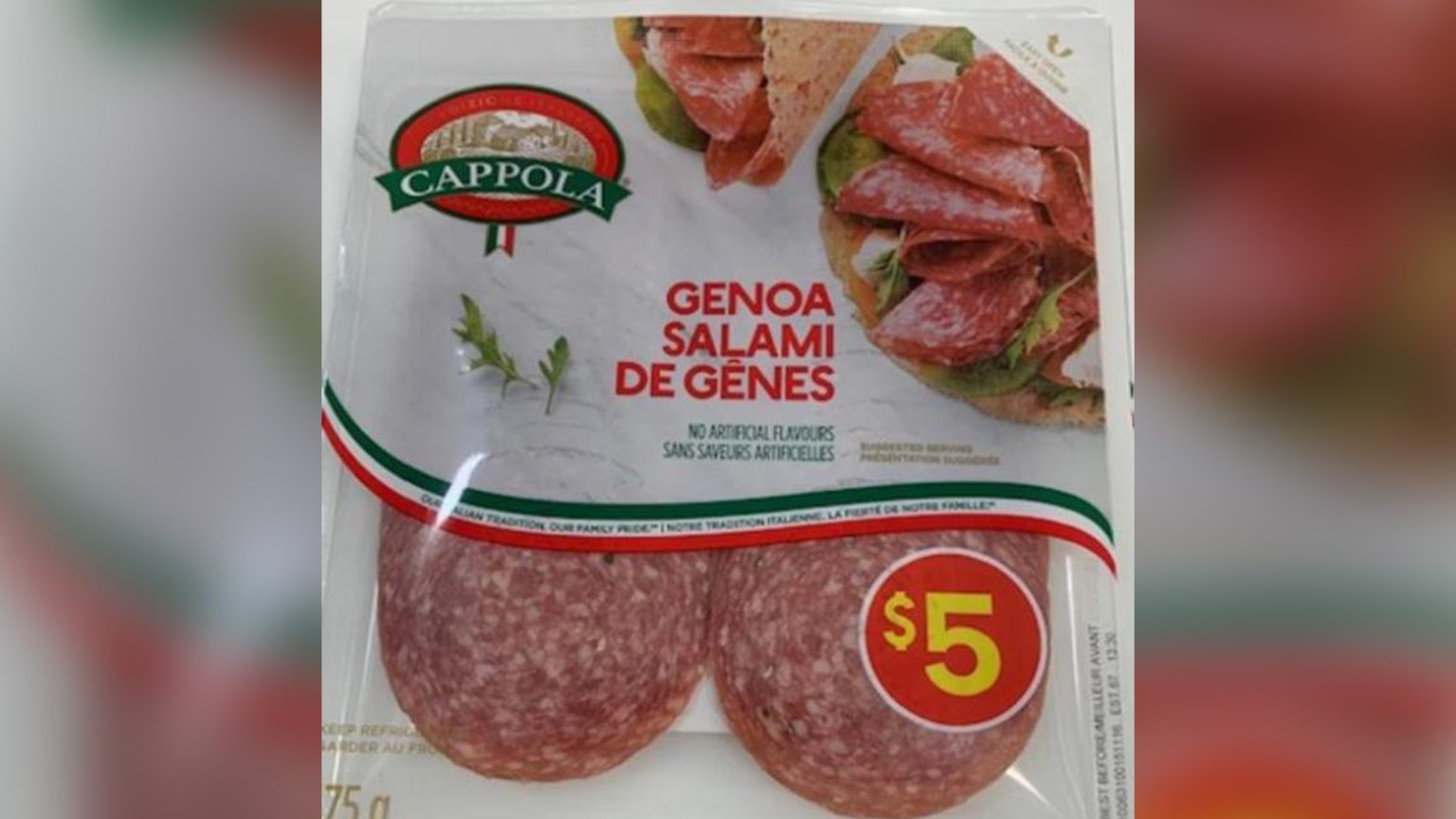 Cappola brand Genoa Salami recalled for milk and wheat not listed on label