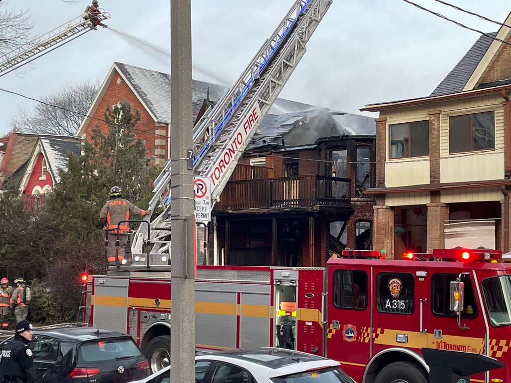 A fire broke out at a home on Grange Avenue in Toronto