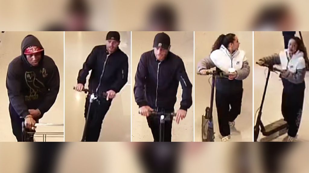 Surveillance images of three of four suspects