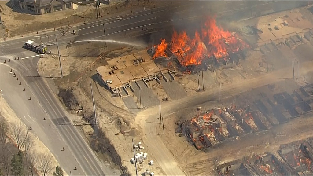 Massive fire destroys 20 homes under construction in Vaughan