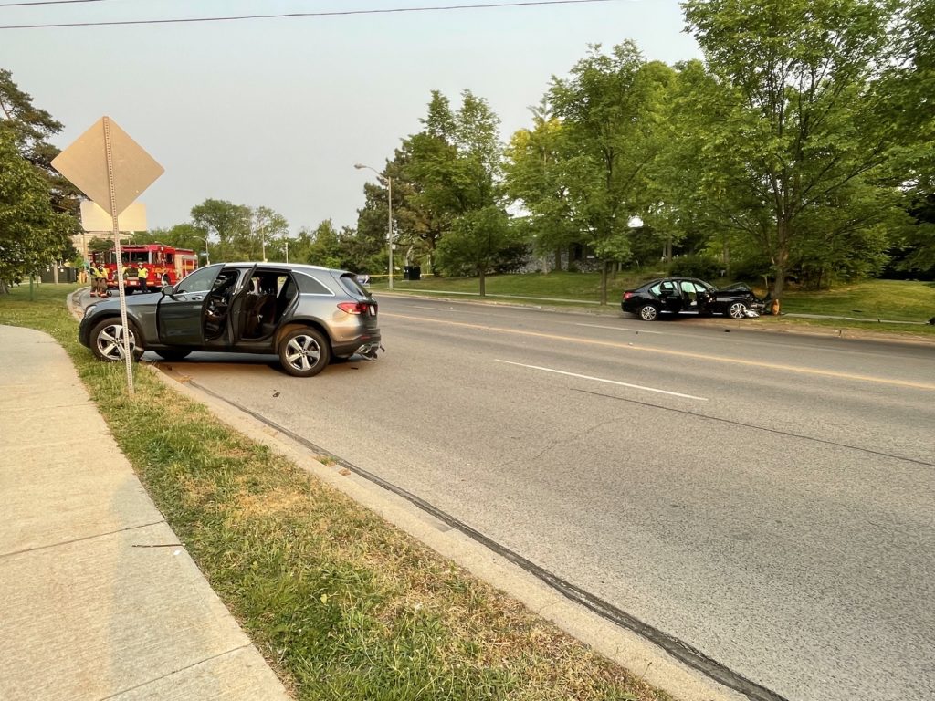 The scene after gunshots were fired in the Lawrence Avenue and Leslie area.