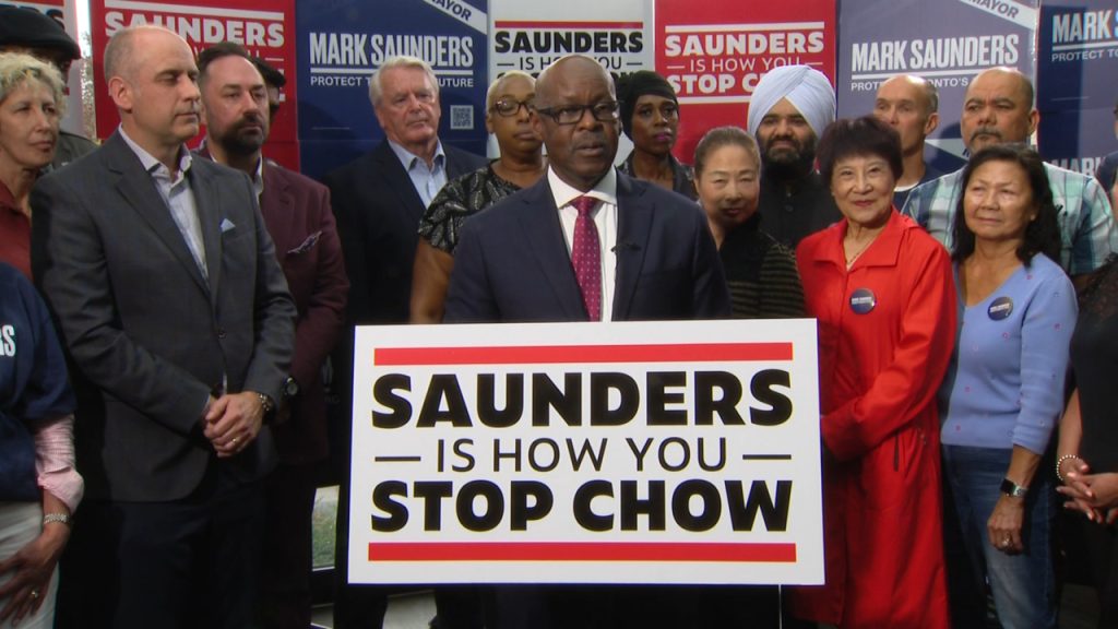 Mark Saunders feels he can help with 'disorder' in Toronto if elected mayor