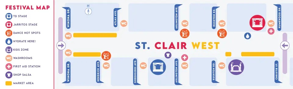 Salsa on St. Clair Map 2023 Salsa on St. Clair Map 2023