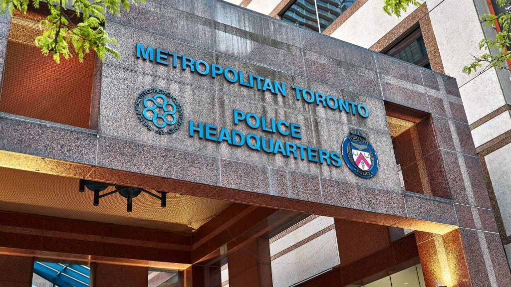 Exterior view of Toronto police headquarters