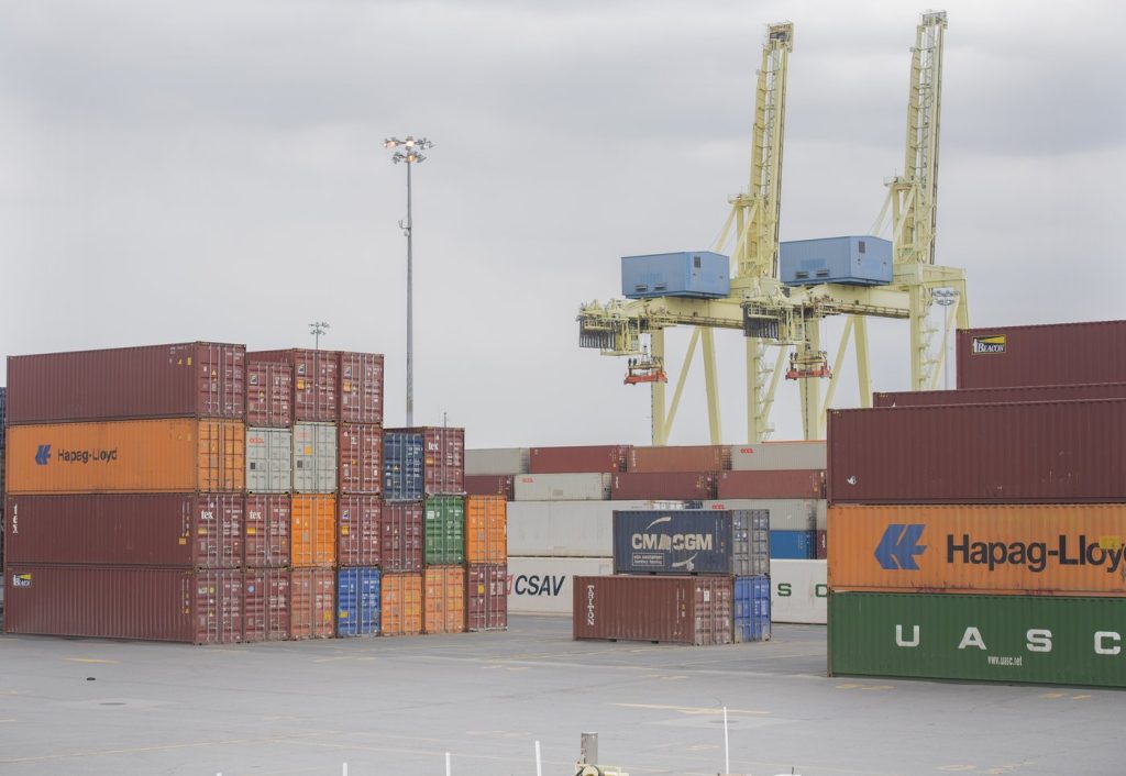 Shipping containers at the Port of Montreal