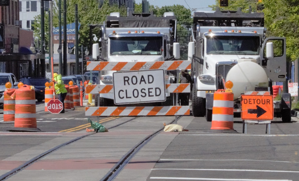 Road closed due to construction.