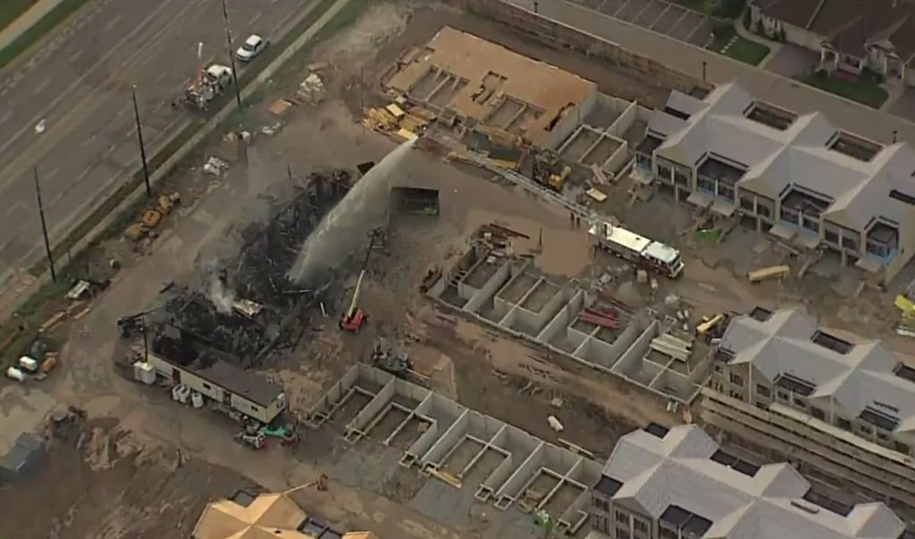 Fire at townhouses under construction in Burlington