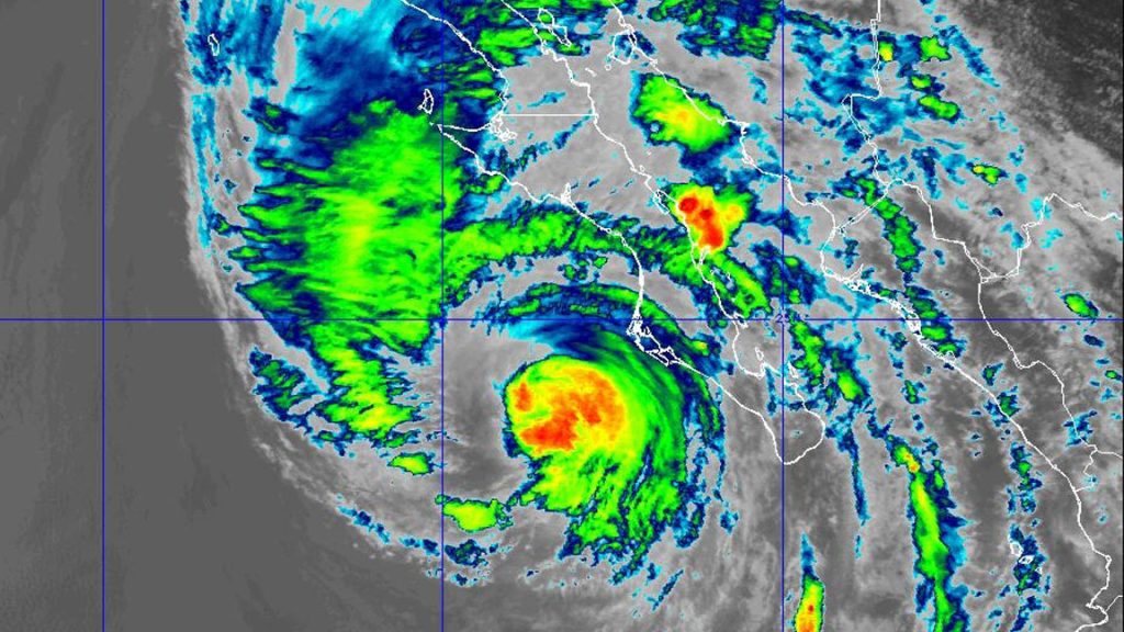 Satellite image of Hurricane Hilary