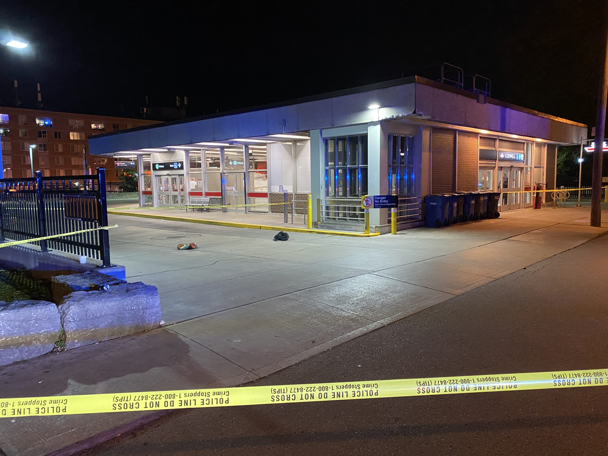 A man was found with a slash wound in the area of Coxwell Avenue and Strathmore Boulevard