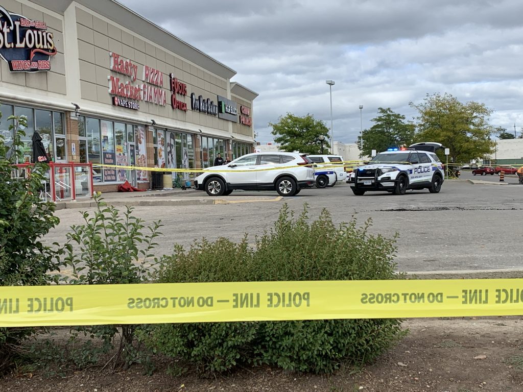 The scene of a shooting in Brampton on Wednesday, Sept. 13, 2023.