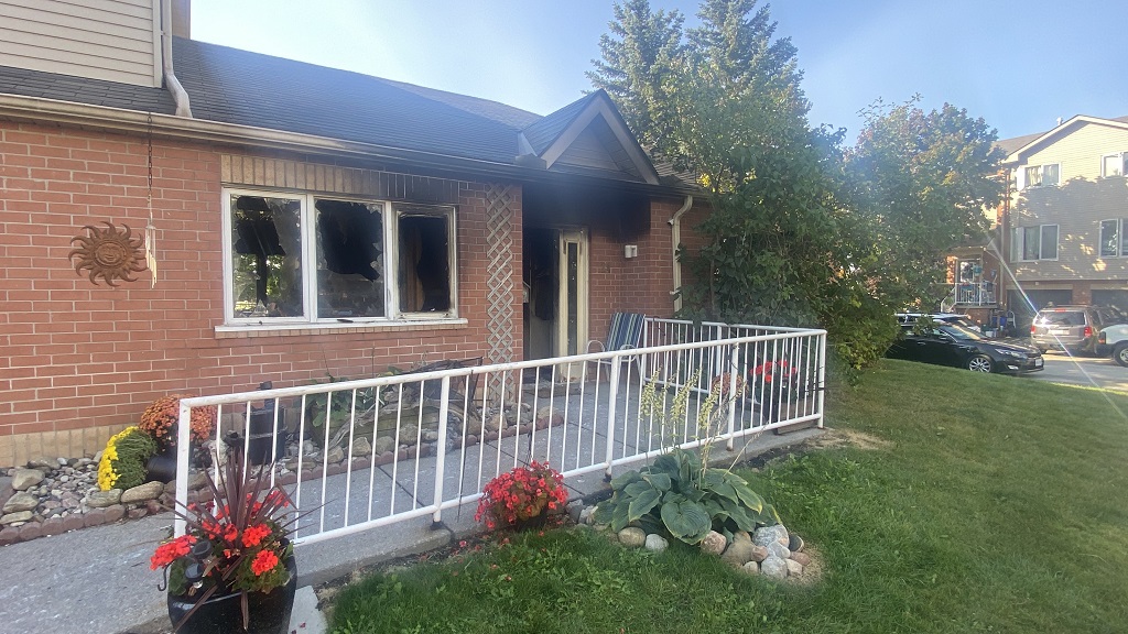 A fire broke out at a home on Eric Clarke Drive in Whitby