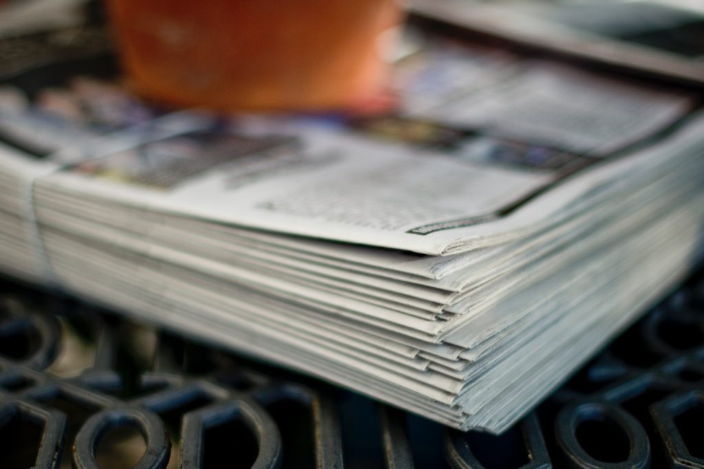 A pile of newspapers