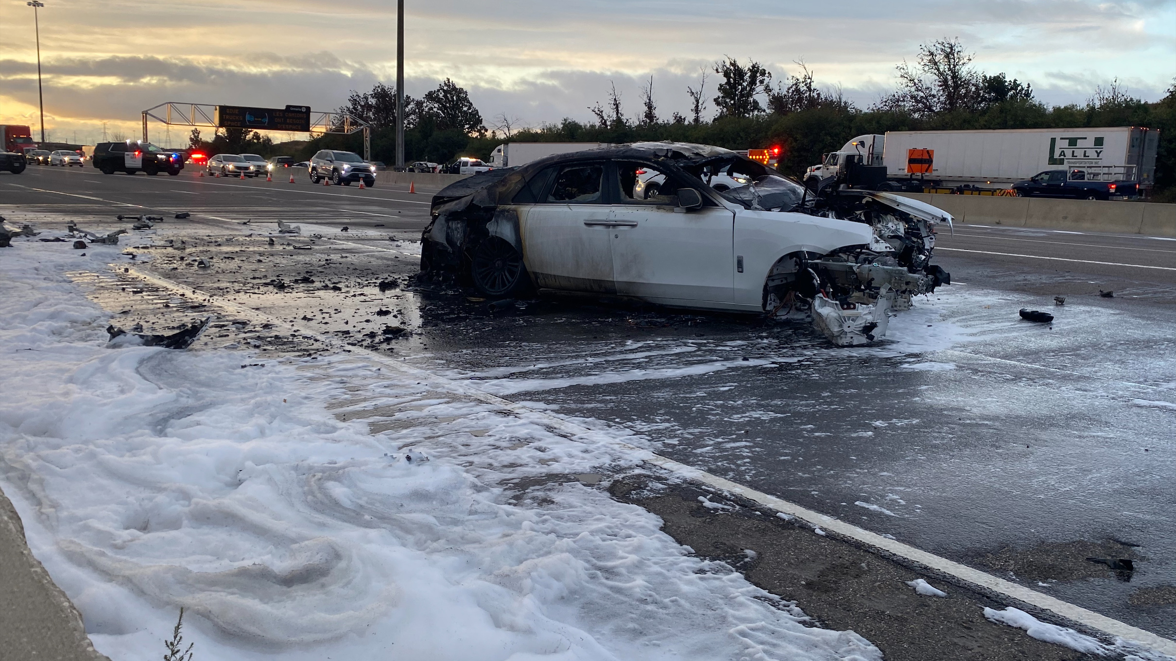 No serious injuries after fiery crash closes Hwy. 410 early Sunday