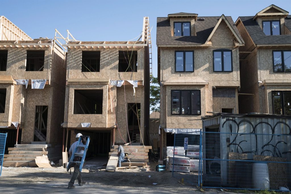 Houses under construction in Toronto