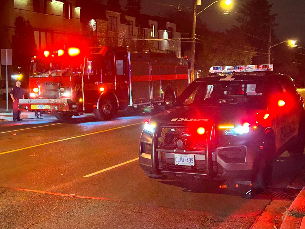 The scene where a pedestrian was struck in York Mills on November 5, 2023. (Matt Wilkins/CITYNEWS)