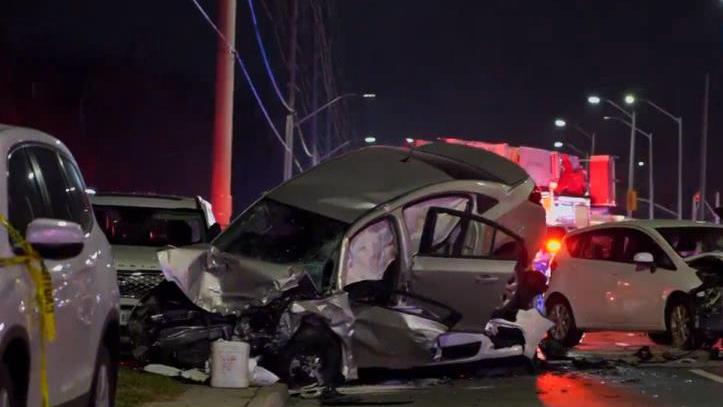 Six people were sent to hospital following a multi-vehicle crash in Mississauga