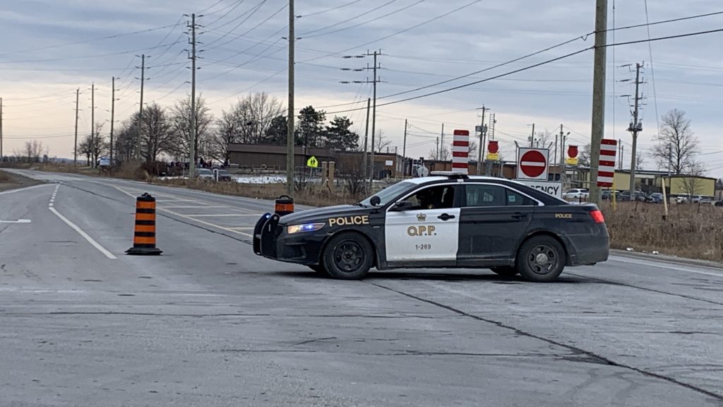 OPP at the scene of a fatal crash on Mayfield Road in Caledon on Dec. 20, 2023