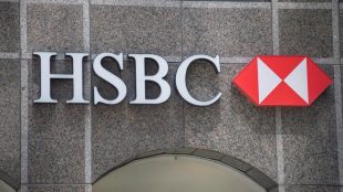 The logo for HSBC Bank Canada is seen on King Street West